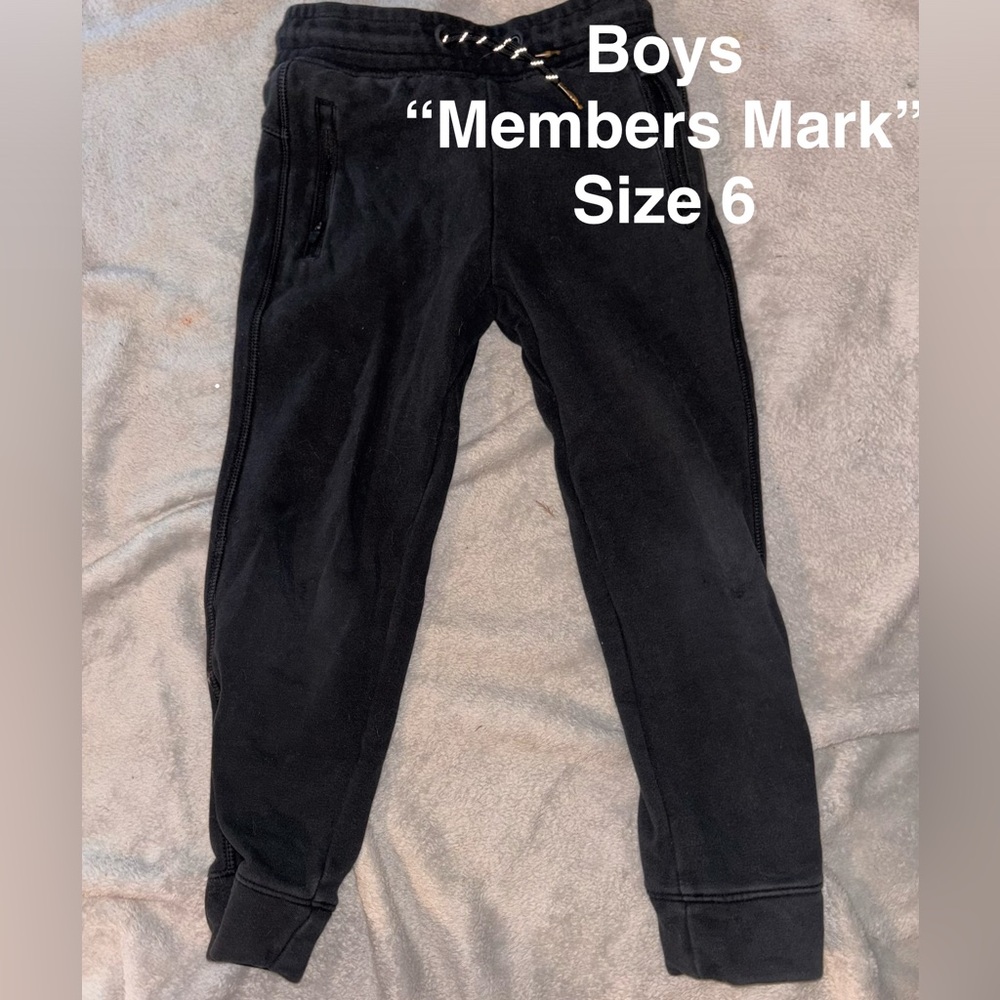Members Mark Boys Black Sweatpants